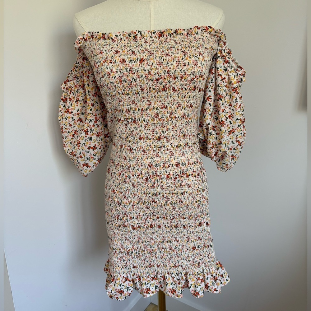 TopShop Floral Off-Shoulder Dress